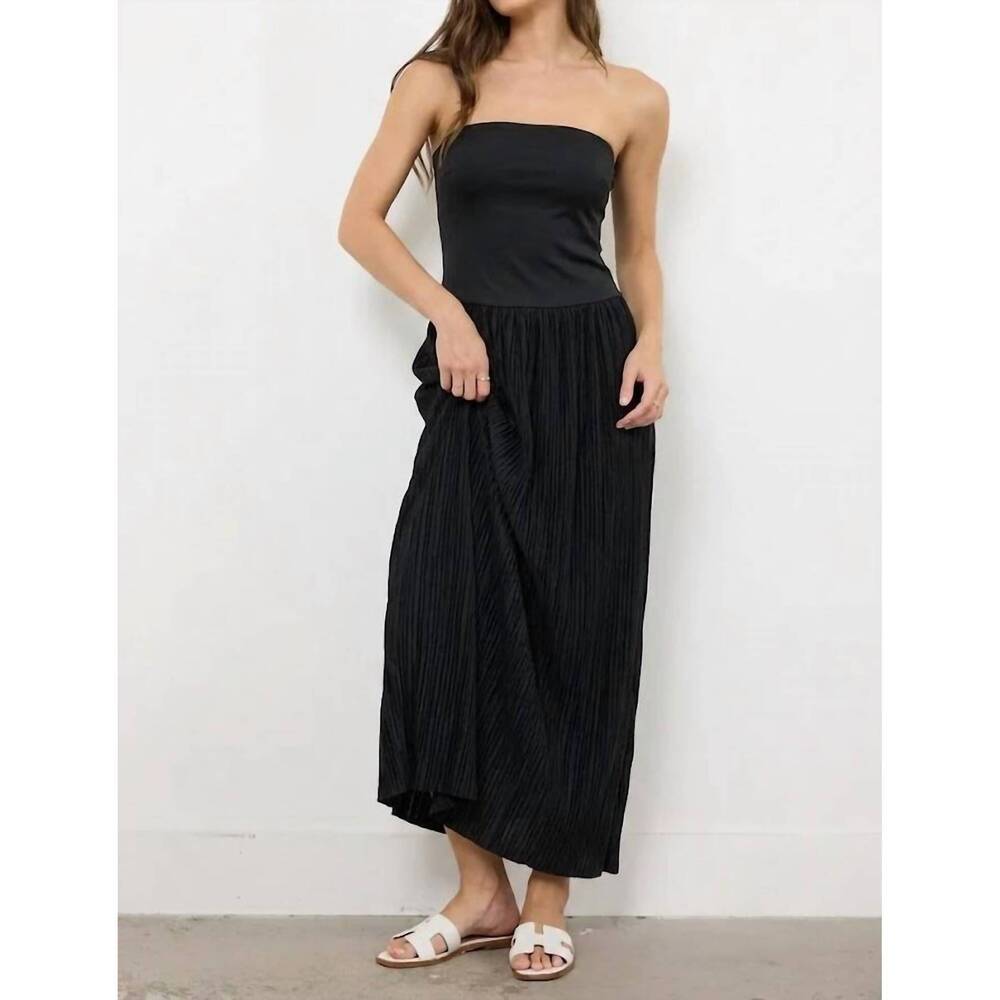 NEW LAMADE lulu strapless gauze dress in black